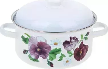 Кастрюля ЛЫСЬВА 1512АП2/4 Кастр. эм. 3,0л Анютины глазки
