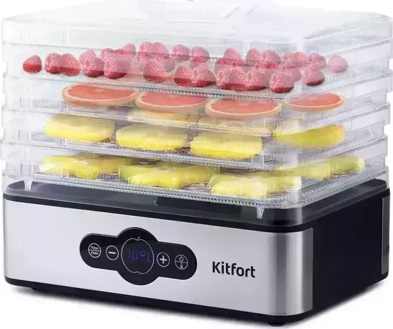 Сушилка для овощей и фруктов KITFORT продуктов KT-1914 черный