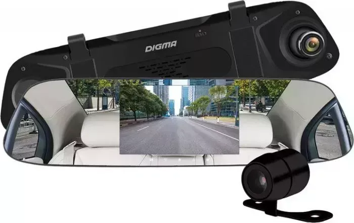 Видеорегистратор DIGMA FreeDrive 404 MIRROR DUAL черный