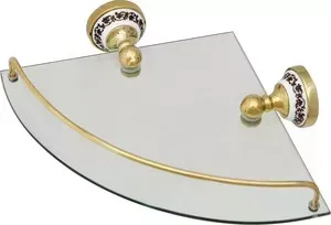 Полка стеклянная Fixsen угловая 28x28x7 Bogema Gold (FX-78503AG)