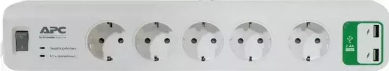 Удлинитель APC by Schneider Electric PM5U-RS 1.83м (5 розеток) белый