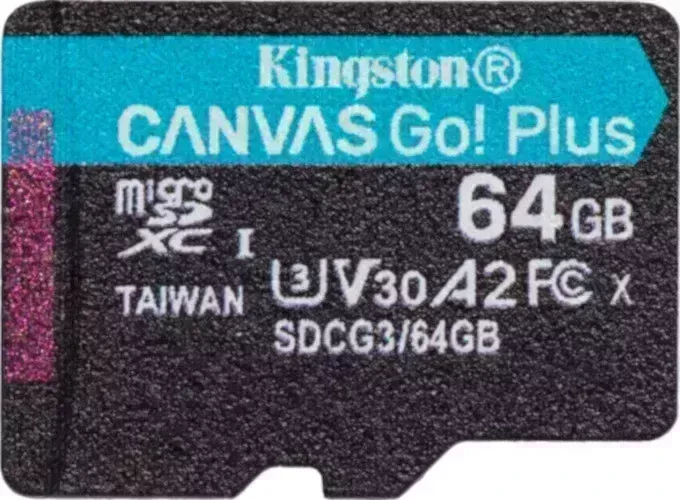 Карта памяти KINGSTON Canvas Go! Plus microSDXC 64Gb Class10 SDCG3/64GB (+ adapter)