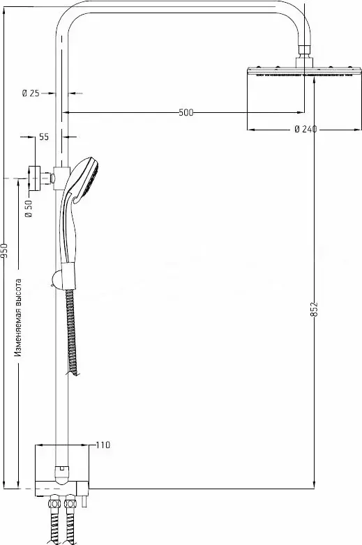 Душевая система  Esko ST950