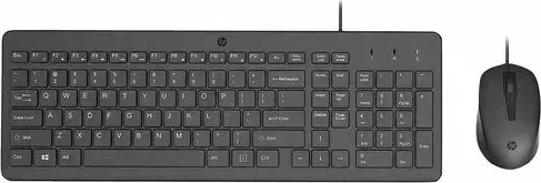 Клавиатура и мышь HP мыши и клавиатуры Wired Combo 150 черный Комплект и
