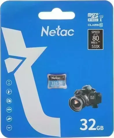 Карта памяти  Netac Standard MicroSD P500 32GB (NT02P500STN-032G-S)