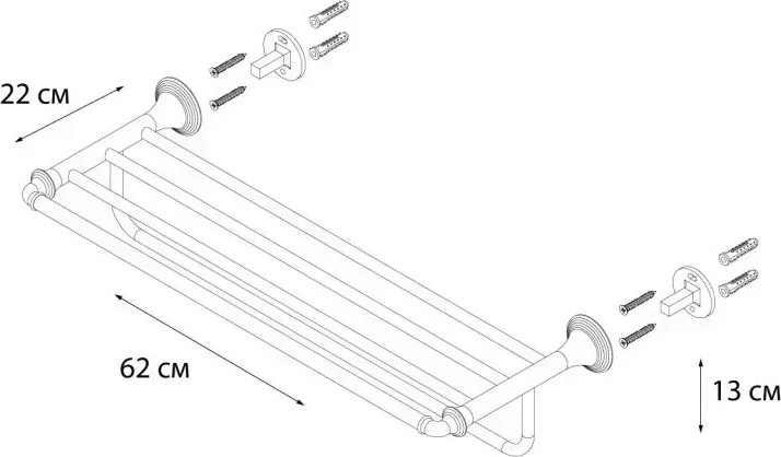Полка для полотенец Fixsen Аксессуар ванной Luksor FX-71615B