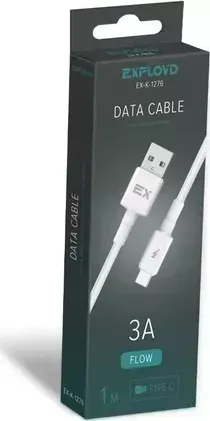 Кабель  EXPLOYD EX-K-1276 USB-TYPE-C 1М белый