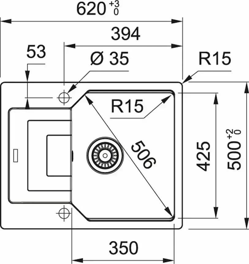 Мойка кухонная Franke UBG 611-62 оникс (114.0612.258)