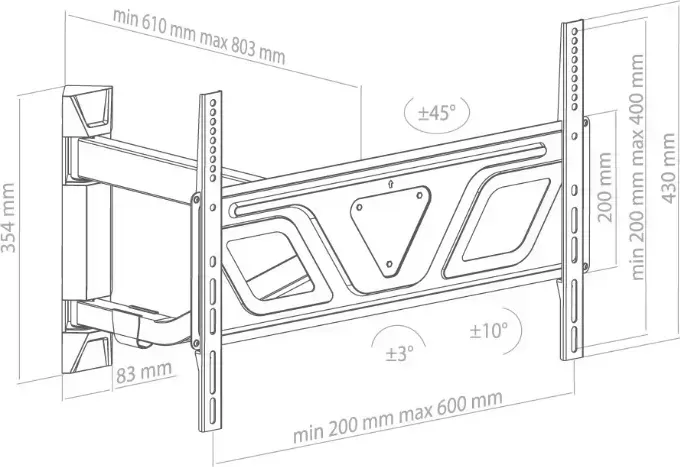 Кронштейн для ТВ  ABC MOUNT WallPro-60 black