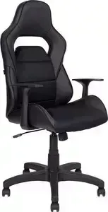 Кресло офисное Алвест AV 140 PL (682 T) MK экокожа 223 черная, TW сетка 455 черная (без вышивки)