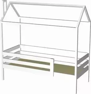 Кровать-домик RooRoom с 1 ограничителем кд-3 140x70 белый
