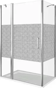 Душевой уголок Good Door Fantasy WTW+SP-120-80-F-CH профиль хром, стекло прозрачное с рисунком (ФА00013, ФА00016)
