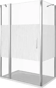 Душевой уголок Good Door Pandora WTW+SP-120-80-T-CH профиль хром, стекло прозрачное с рисунком (ПД00043, ПД00046)