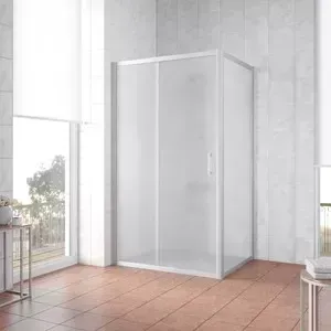 Душевой уголок Vegas Glass ZP+ZPV 130*80 07 10 профиль матовый хром, стекло сатин