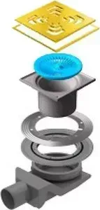 Душевой трап PESTAN Square 4 Gold 150 мм (13000147)