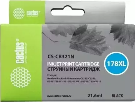 Расходный материал для печати CACTUS CS-CB321N N178XL черный