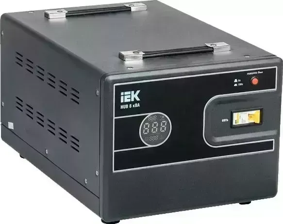 Стабилизатор напряжения IEK Hub 8кВА однофазный черный (IVS21-1-008-13)
