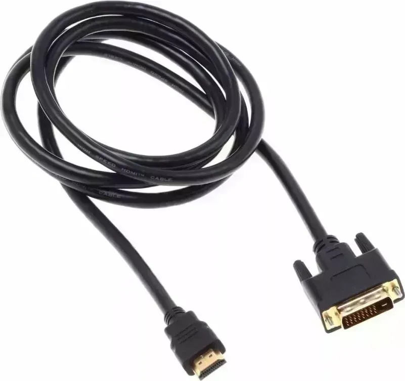 Кабель BURO HDMI (m)-DVI-D (Dual Link) (m) 1.8м GOLD черный