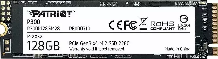 SSD накопитель PATRIOT P300 M.2 2280 128GB (P300P128GM28B)