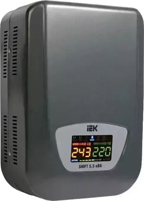 Стабилизатор напряжения IEK Shift 5.5кВА однофазный черный (IVS12-1-05500)