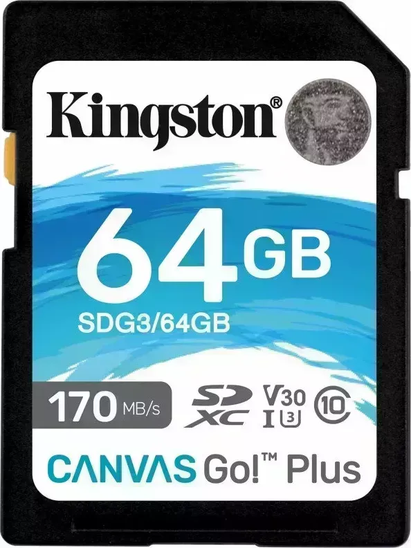Карта памяти KINGSTON Canvas Go Plus SDXC 64Gb UHS-I U3 170MB/s (SDG3/64GB)