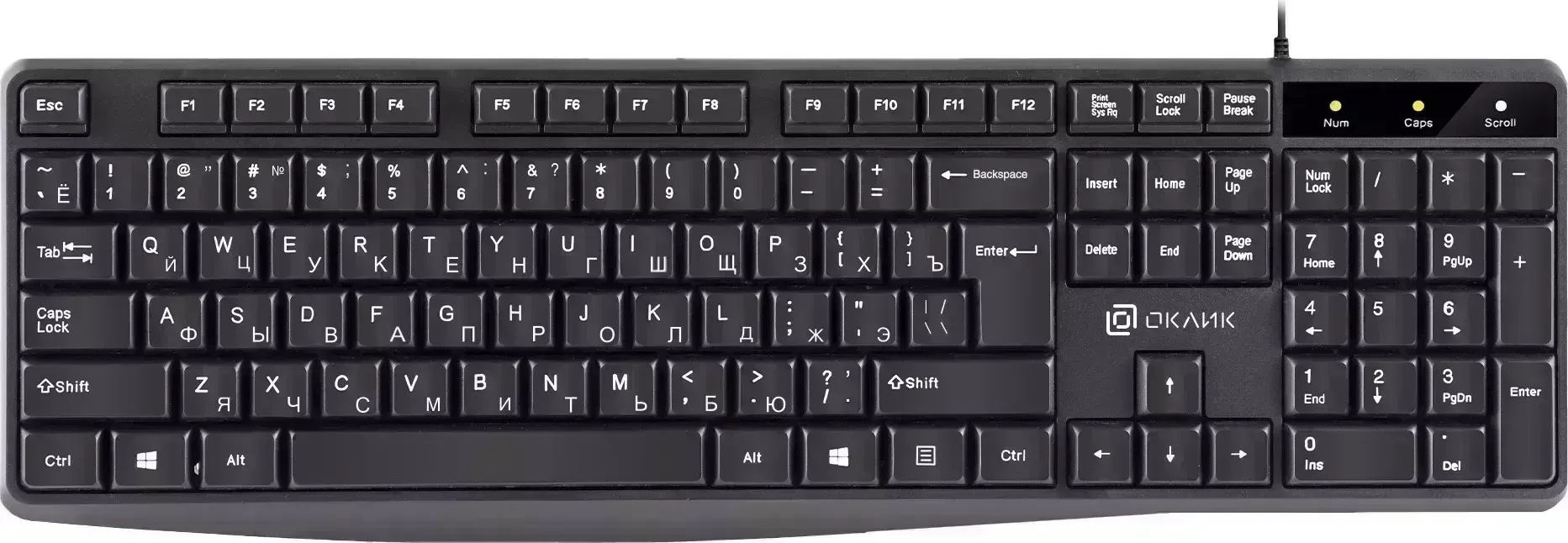 Клавиатура OKLICK 145M черный USB (1659983)