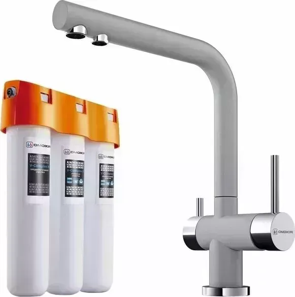 Смеситель для кухни OMOIKIRI Nagano-GR + Pure drop Lite (Комплект)