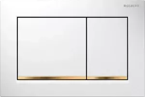 Кнопка смыва Geberit Omega 30 двойной смыв (115.080.KK.1) белый/золото