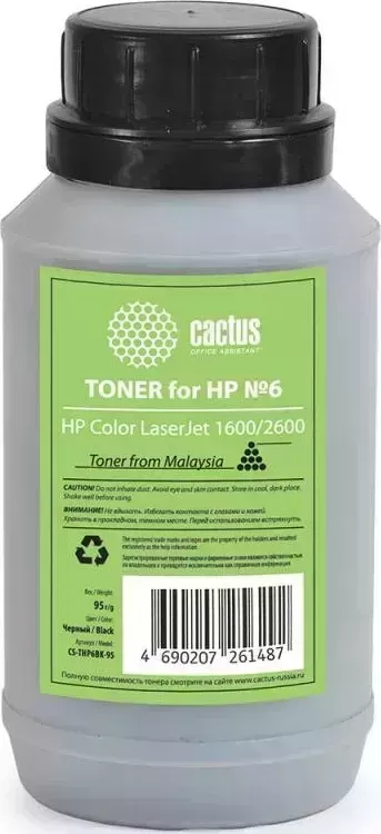 Тонер CACTUS Расходный материал для печати CS-THP6BK-95 черный 95гр. ( )