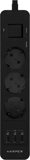 Сетевой фильтр HARPER UCH-330 black
