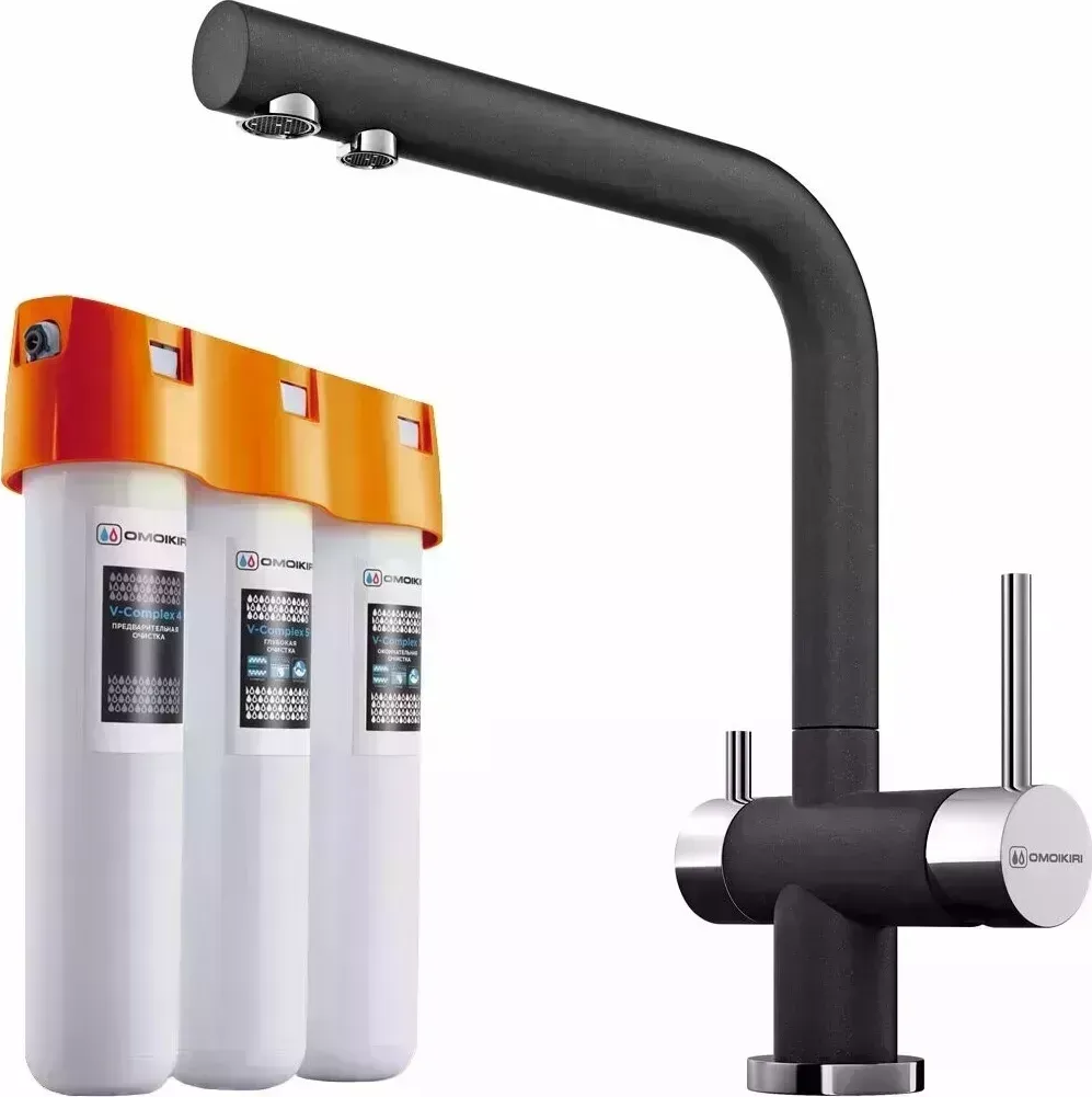 Смеситель для кухни OMOIKIRI Nagano-BL + Pure drop Lite (4047.8028)