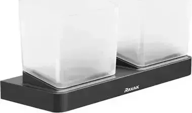 Держатель RAVAK Аксессуар TD 220.20 черный (X07P558) с двумя стаканами