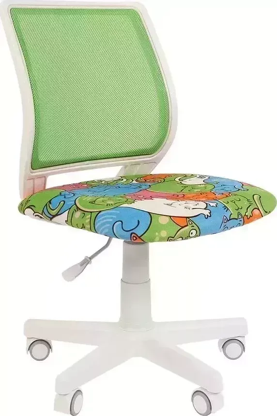 Кресло офисное CHAIRMAN Kids 112 ткань котики/TW-А 31 белый пластик