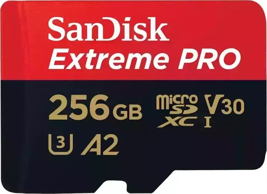 Карта памяти SANDISK Extreme Pro microSDXC UHS-I U3 256ГБ (SDSQXCD-256G) +SD адаптер