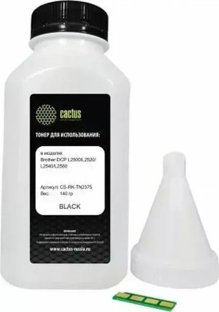 Тонер CACTUS Расходный материал для печати CS-RK-TN2375 черный 140гр. (с флажком) ( )