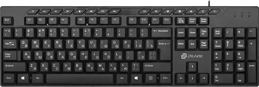 Клавиатура OKLICK 125M черный USB (1678108)