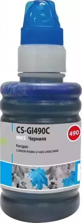 Расходный материал для печати CACTUS CS-GI490C голубой 100мл ( )