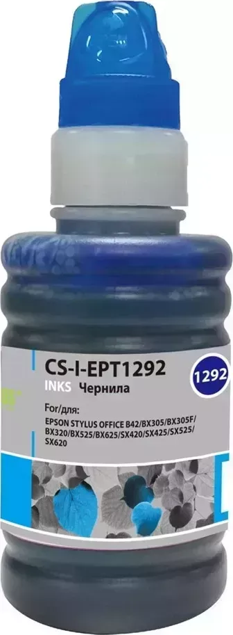 Расходный материал для печати CACTUS CS-I-EPT1292 голубой 100мл ( )