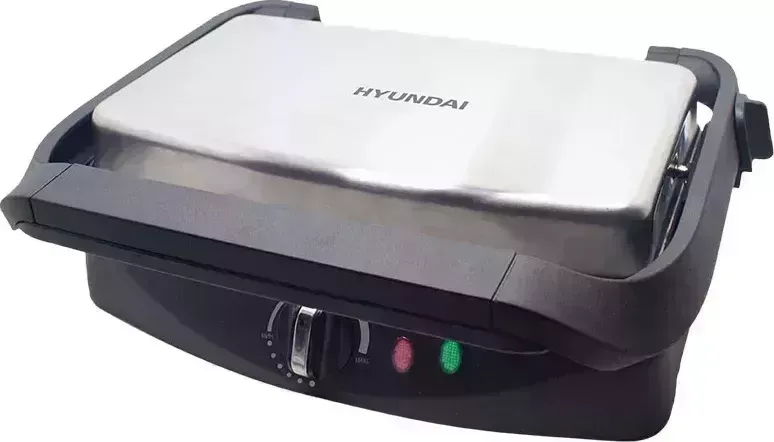 Электрогриль HYUNDAI HYG-2074 серебристый/черный