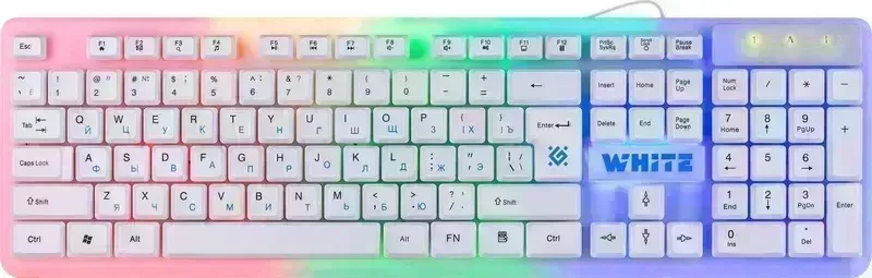 Клавиатура DEFENDER GK-172 WHITE RAINBOW (45172)