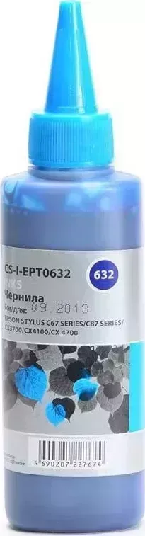 Расходный материал для печати CACTUS CS-I-EPT0632 голубой 100мл ( )