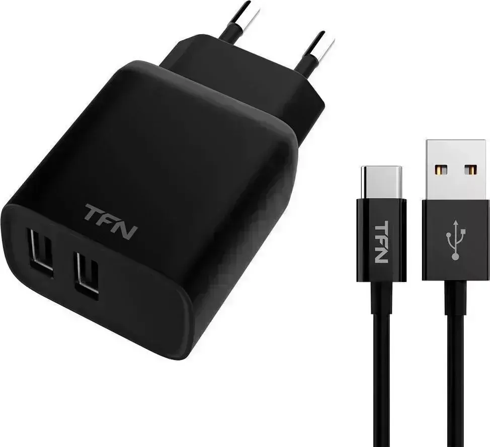 Сетевое зарядное устройство TFN RAPID 2.4A+TypeC black ( -WCRPD12W2U03)