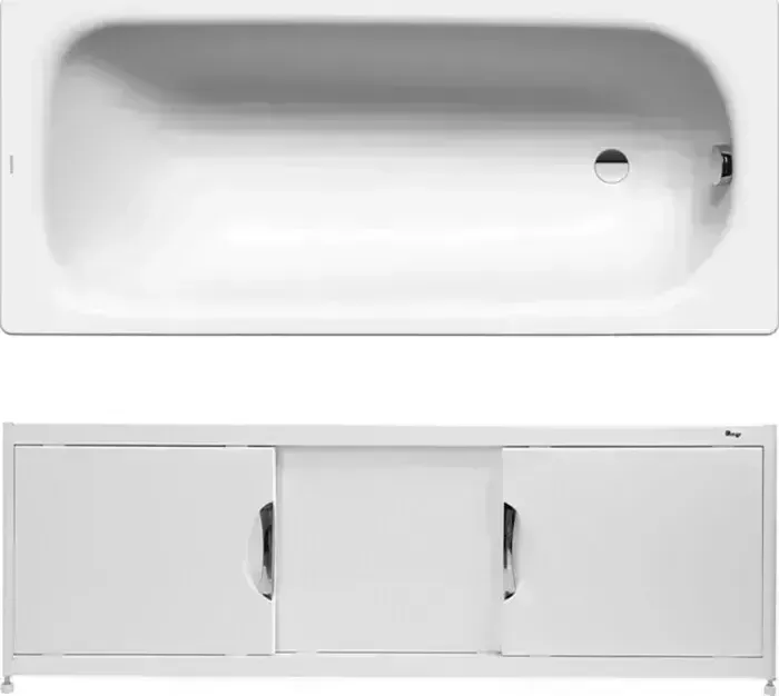 Стальная ванна Kaldewei Saniform Plus 373-1 170x75 с экраном Emmy Малибу и ножками