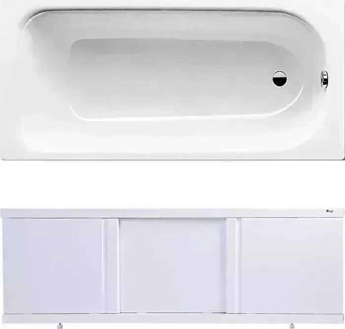 Стальная ванна Kaldewei Saniform Plus 363-1 170x70 с экраном Emmy Элис и ножками