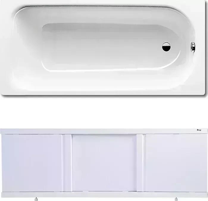 Стальная ванна Kaldewei Saniform Plus 362-1 Easy-Clean 160x70 с экраном Emmy Элис и ножками