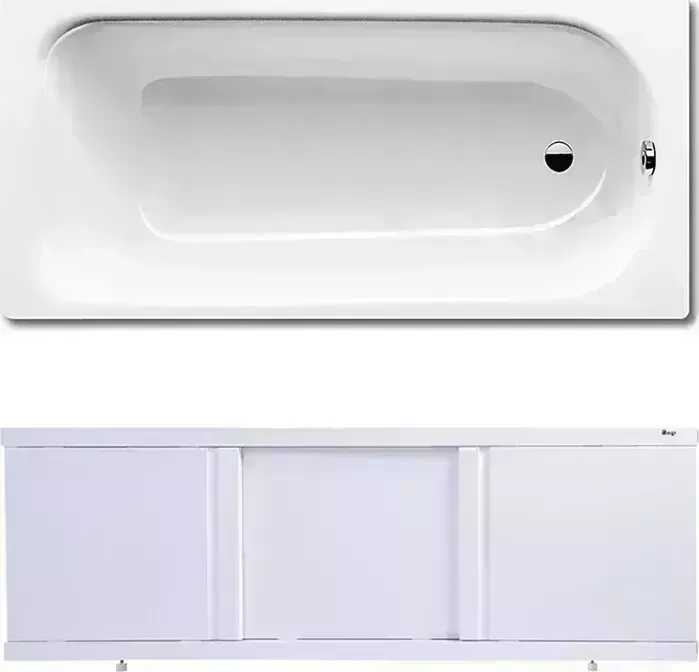 Стальная ванна Kaldewei Saniform Plus 361-1 Easy-Clean 150x70 с экраном Emmy Элис и ножками