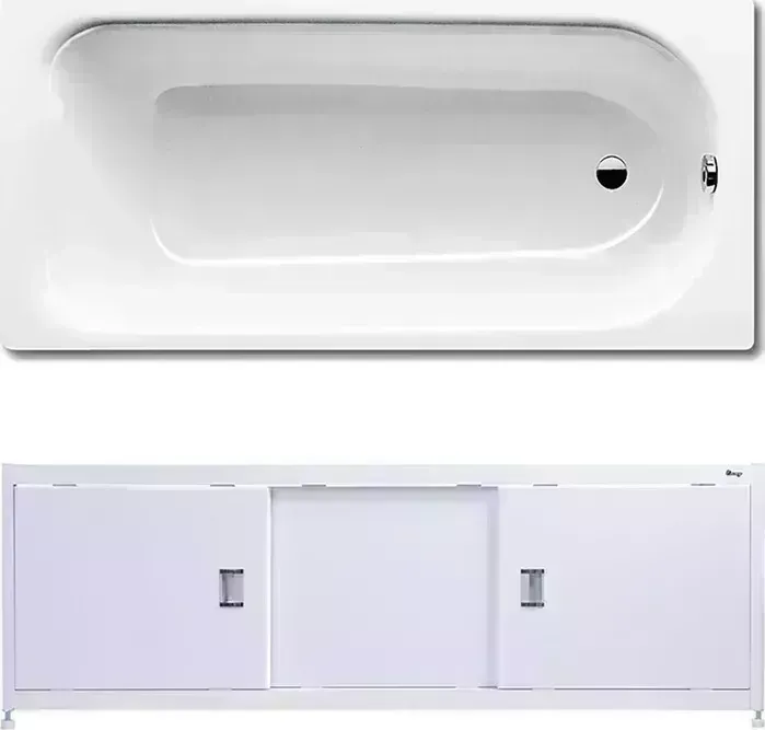 Стальная ванна Kaldewei Eurowa 311-1 160x70 с экраном Emmy Монро и ножками