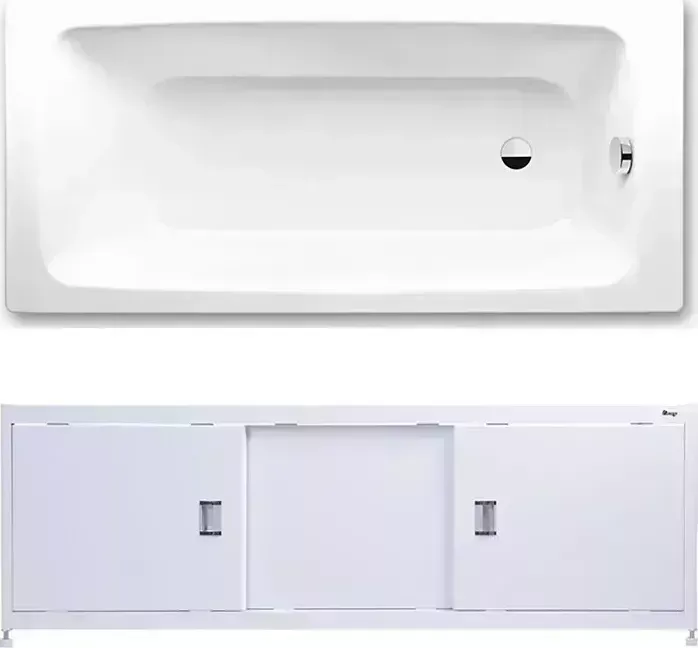 Стальная ванна Kaldewei Cayono 747 Easy-Clean 150x70 с экраном Emmy Монро и ножками