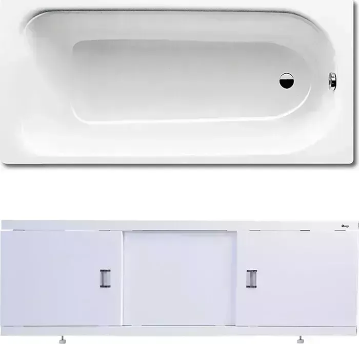 Стальная ванна Kaldewei Saniform Plus 362-1 160x70 с экраном Emmy Виктория и ножками