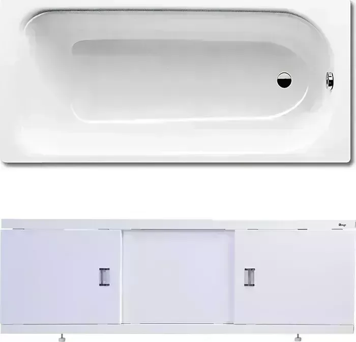 Стальная ванна Kaldewei Saniform Plus 361-1 Easy-Clean 150x70 с экраном Emmy Виктория и ножками